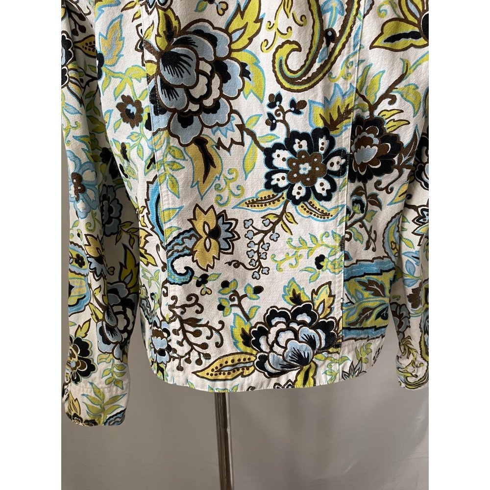 Coldwater Creek White Paisley Print Long Sleeve Jean Jacket - Picture 7 of 13